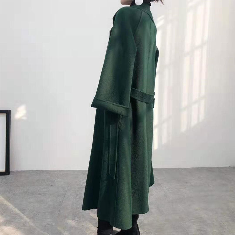 Double-Faced Belted Cashmere Wrap Coat