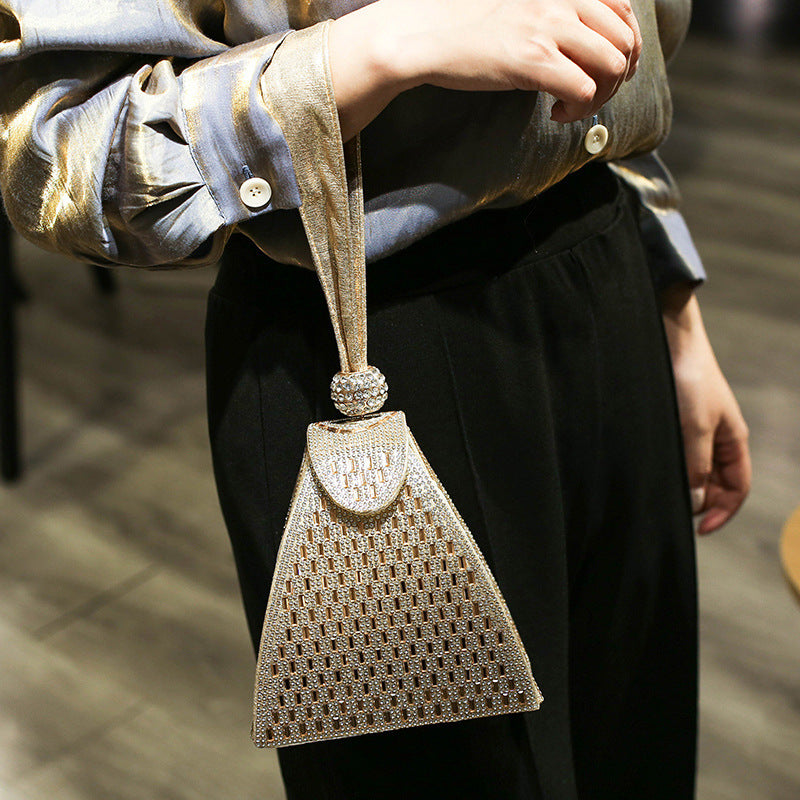 Wristlet Clutch Leather Pyramid Bag