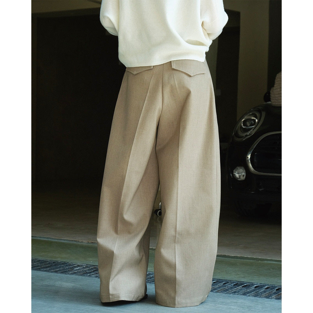 Pleated High-Waist Trouser Pants