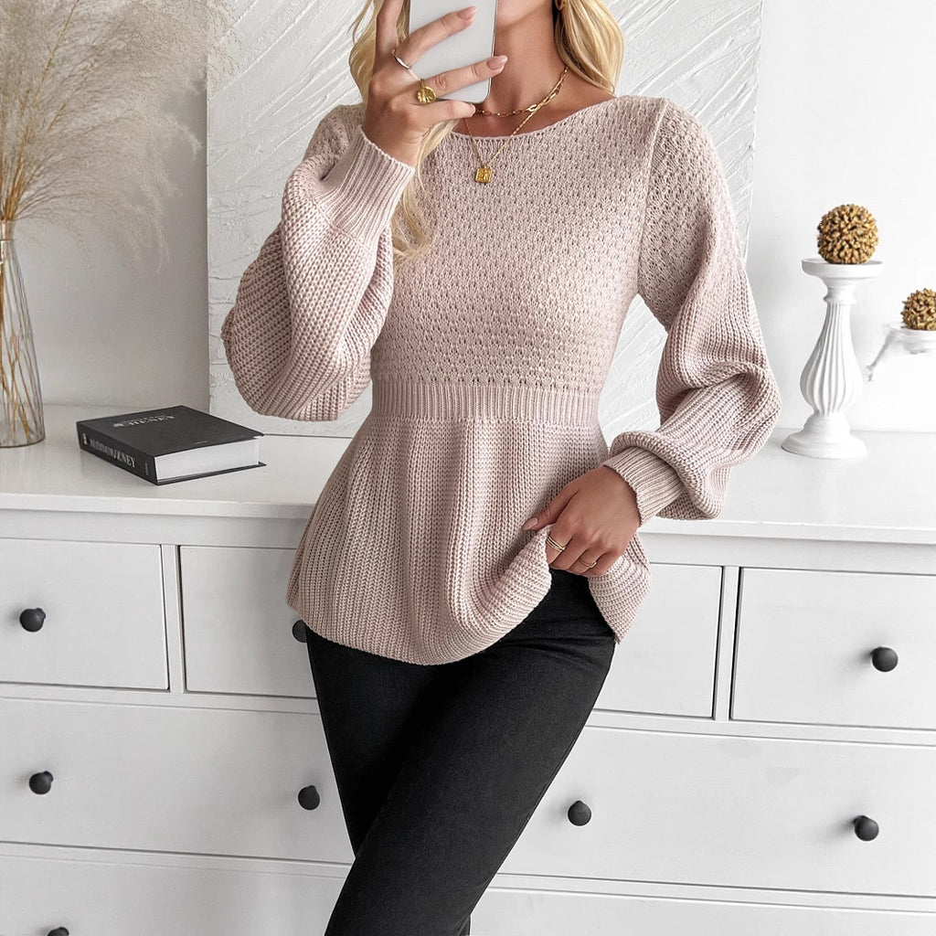 Cashmere Round Neck Long Sleeve Sweater