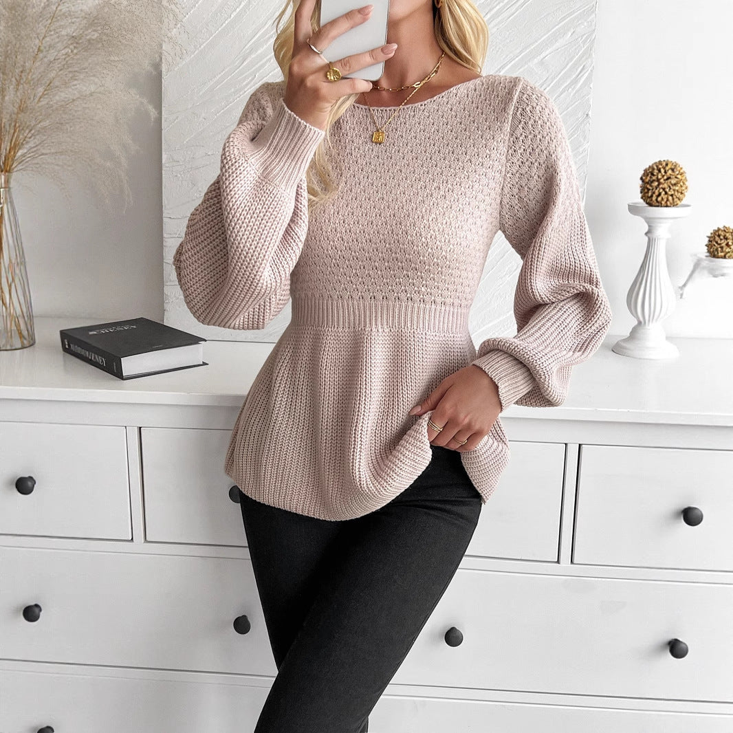 Cashmere Round Neck Long Sleeve Sweater