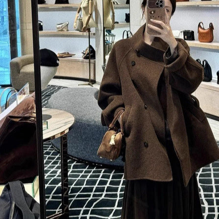 Cashmere Double-Faced Tailored Wrap Coat
