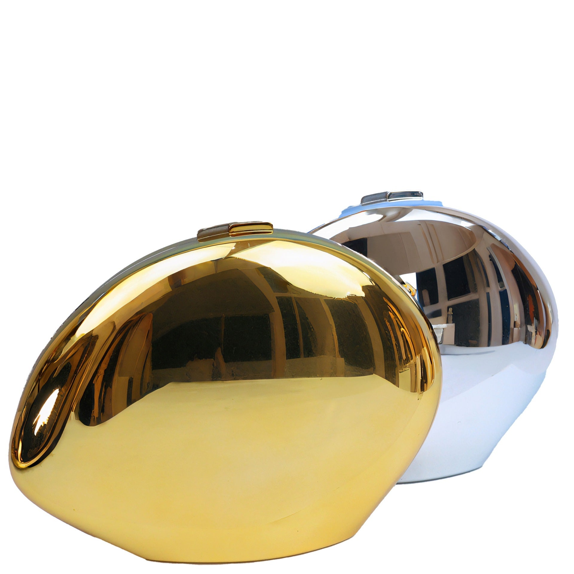 Acrylic Metallic Goose Egg Clutch Bag