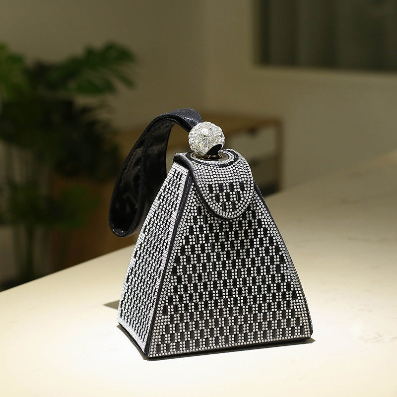 Wristlet Clutch Leather Pyramid Bag